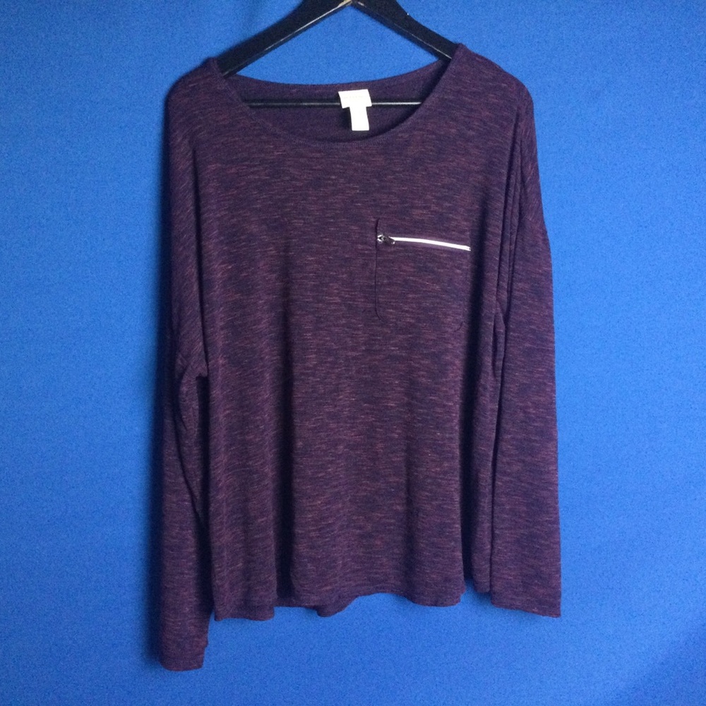 Chico's Weekend XL Purple Super soft Oversized Long Sleeve top